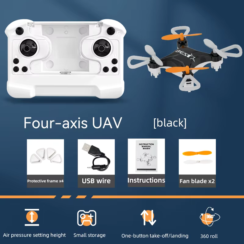 Mini RC Drone Quadcopter with Remote Control, LED Lights & Safety Protective Frame