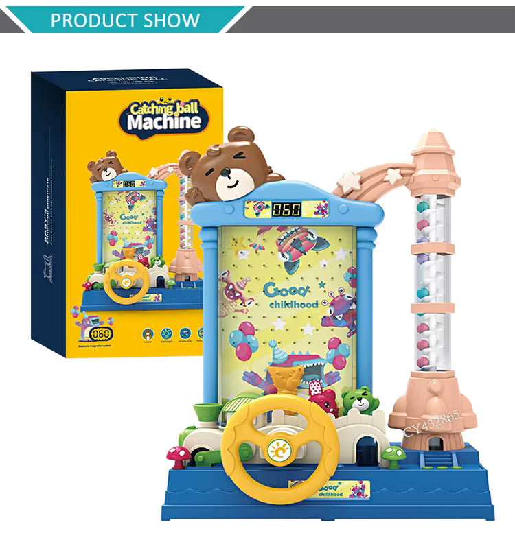 Kids Bear Ball Catching Machine Fun Early Learning Claw Game Toy