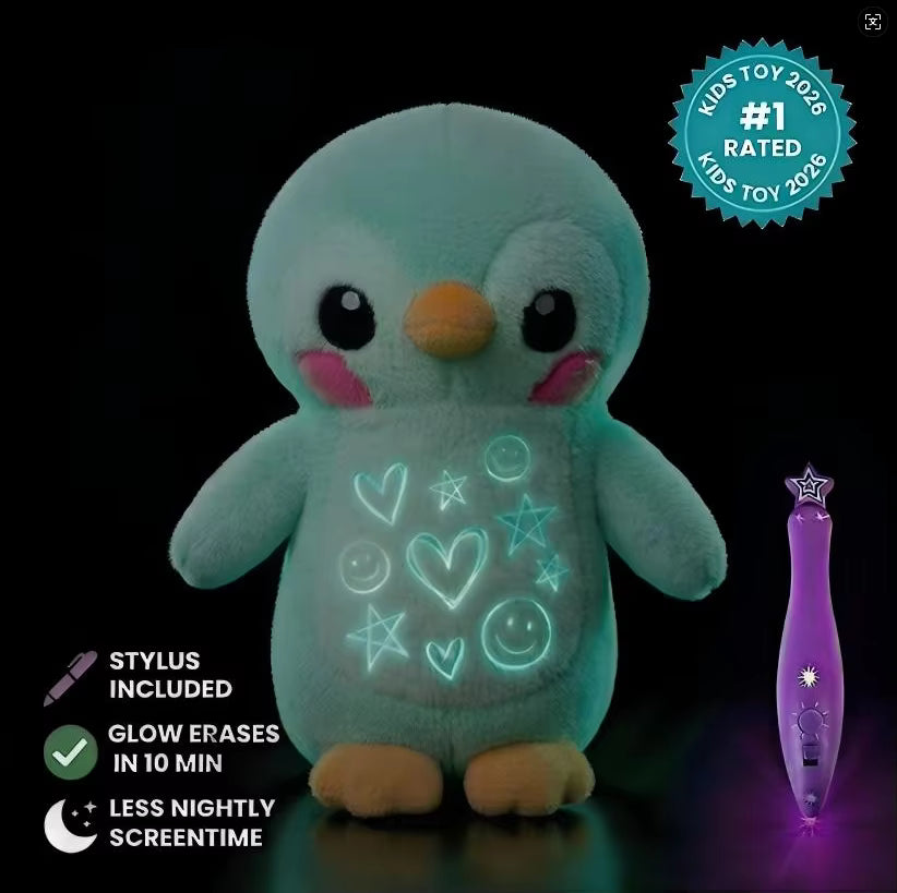 Children's Comforting Creativity Penguin Soft Educatonal Toy with pen