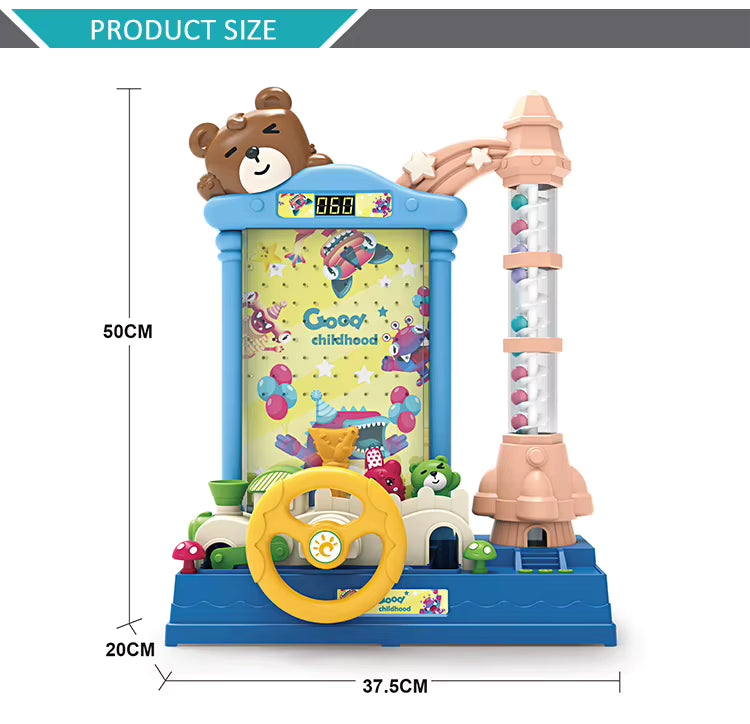 Kids Bear Ball Catching Machine Fun Early Learning Claw Game Toy