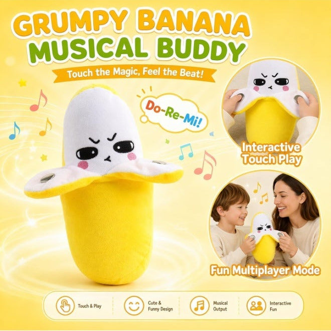 Interactive Banana Plush, Interactive Music Plush Toy with Sounds