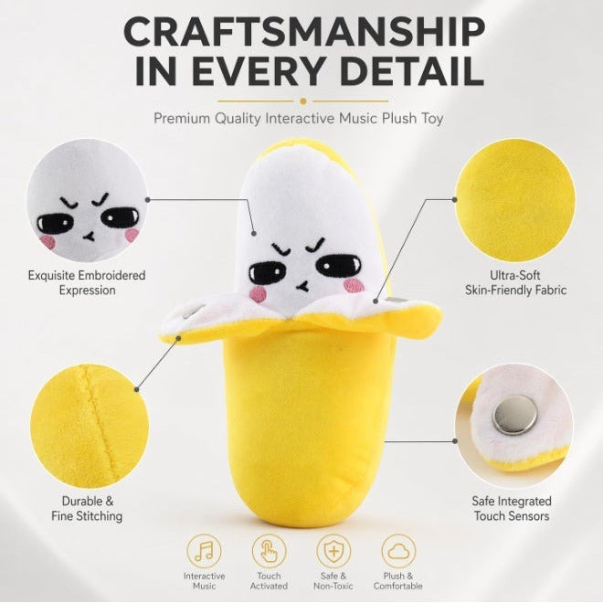 Interactive Banana Plush, Interactive Music Plush Toy with Sounds