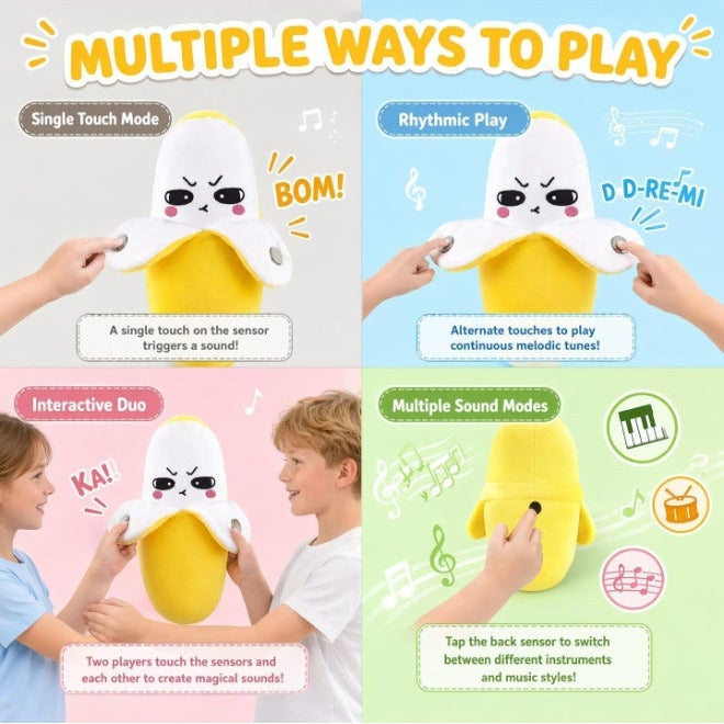 Interactive Banana Plush, Interactive Music Plush Toy with Sounds
