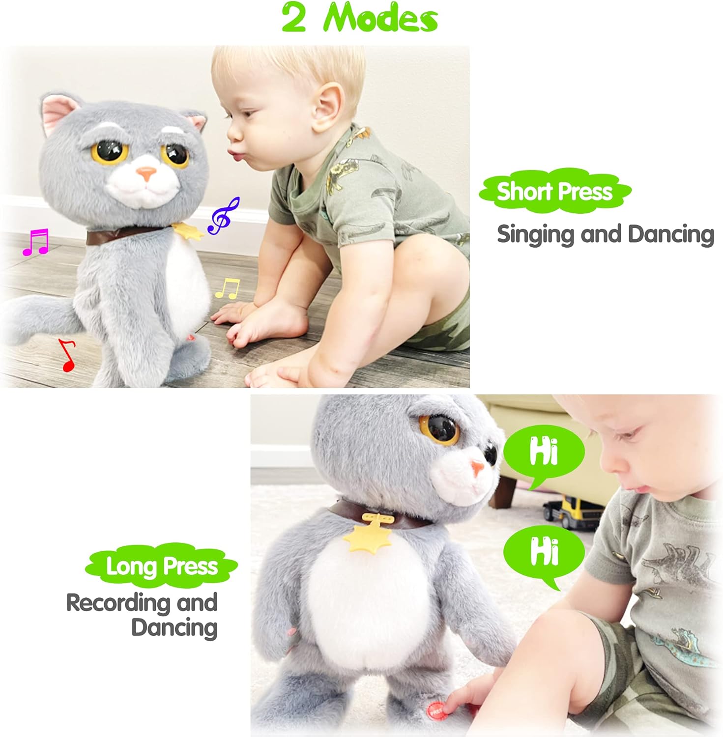 Jollyza® Interactive Singing Dancing Cat Musical  Kids toy