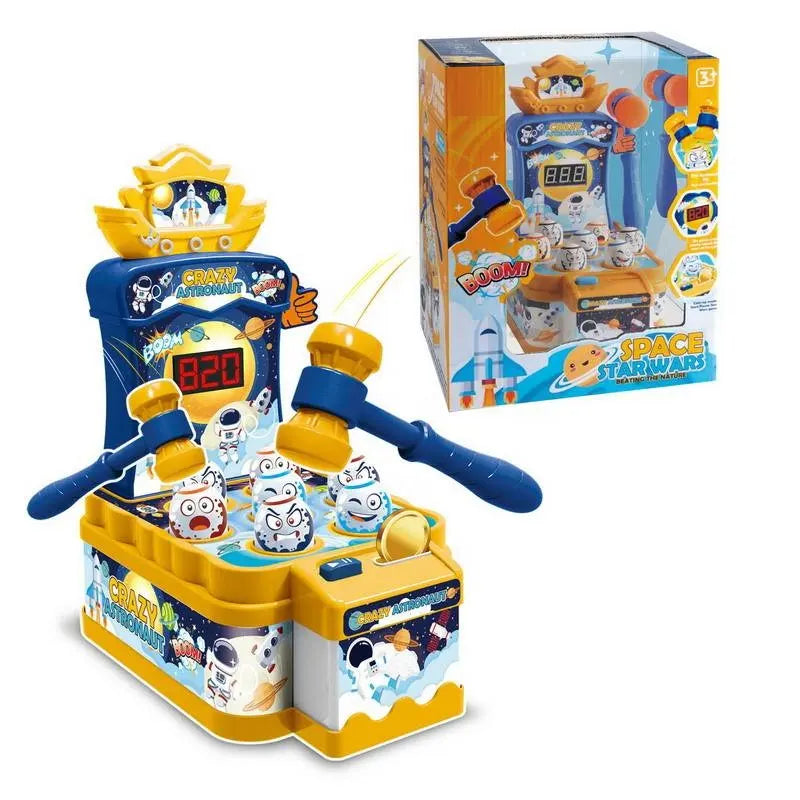 Kids Astronaut Mole Attack Game Mini Whack-a-Mole Toy with Light & Sound