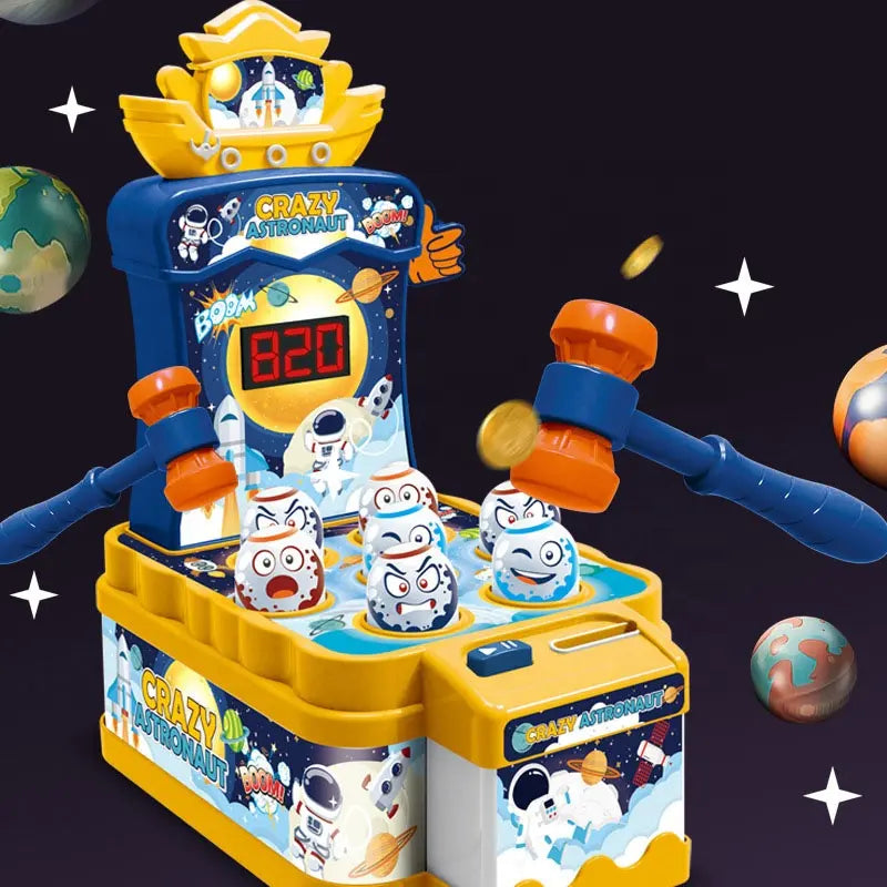 Kids Astronaut Mole Attack Game Mini Whack-a-Mole Toy with Light & Sound