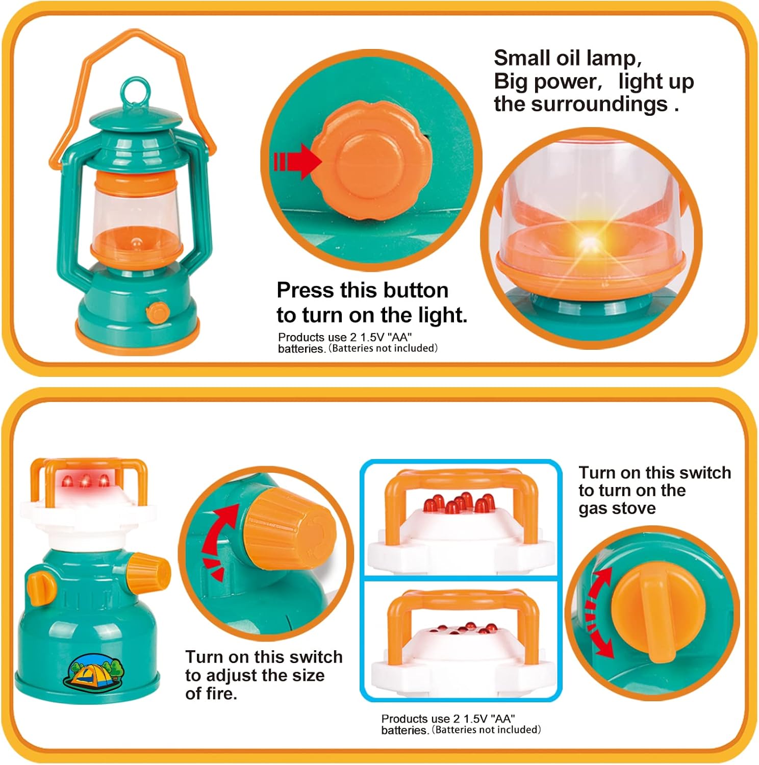 18-Piece Kids Play Tent & Camping Gear Set Fun Outdoor Toy for Children