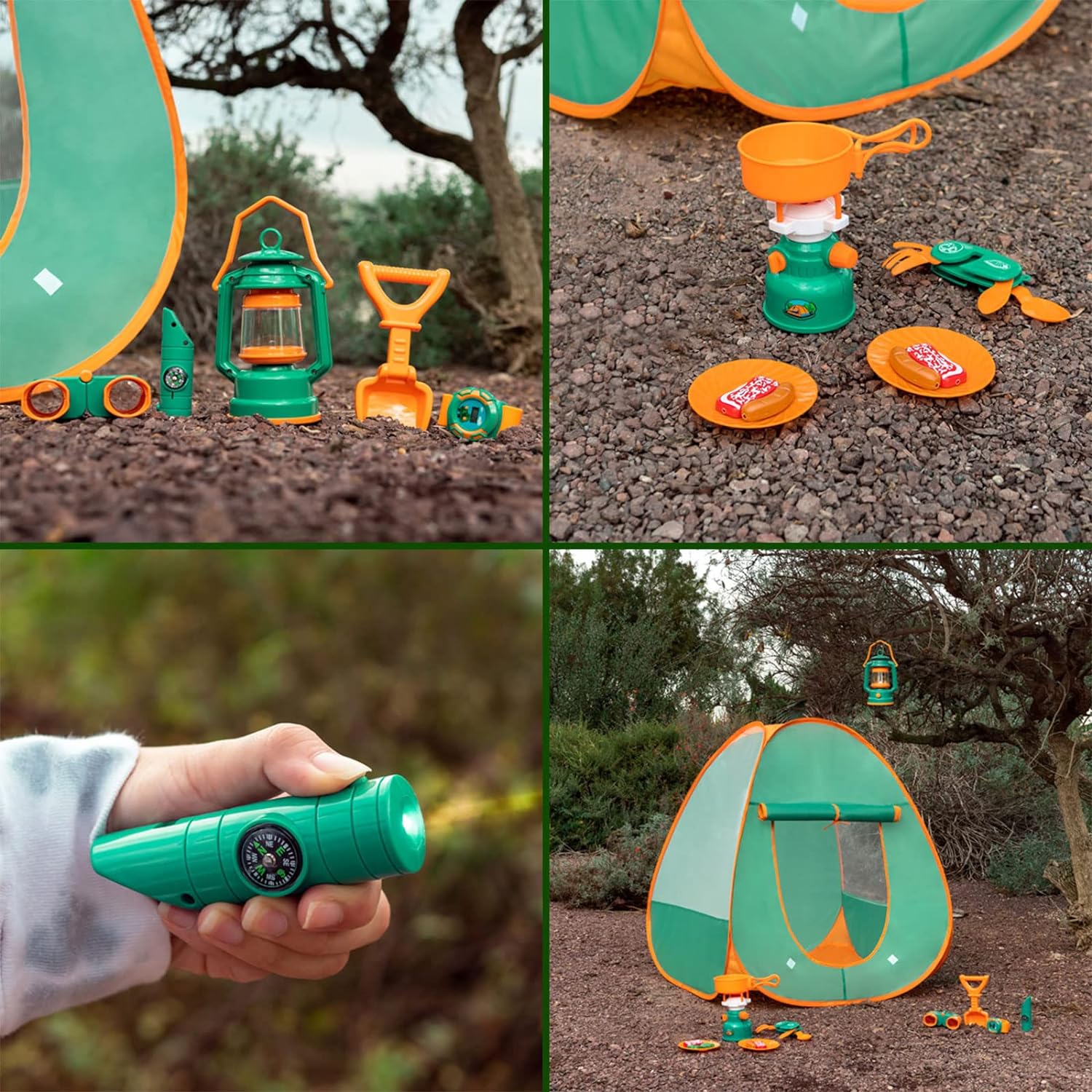 18-Piece Kids Play Tent & Camping Gear Set Fun Outdoor Toy for Children