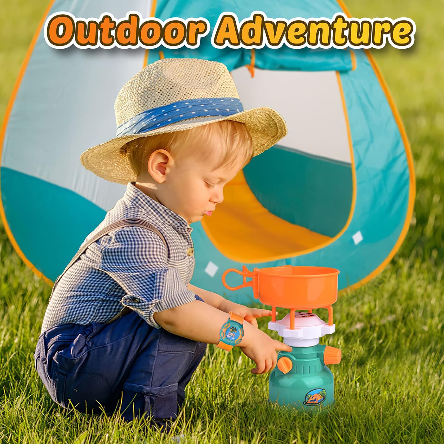 18-Piece Kids Play Tent & Camping Gear Set Fun Outdoor Toy for Children