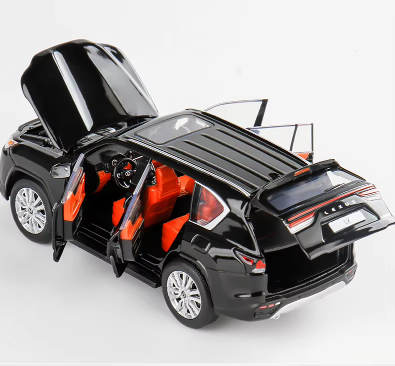 Lexus LX600 SUV Sports Iron Car Toy  Light-Up Model Free Wheel Gift for Kids 2 Years older