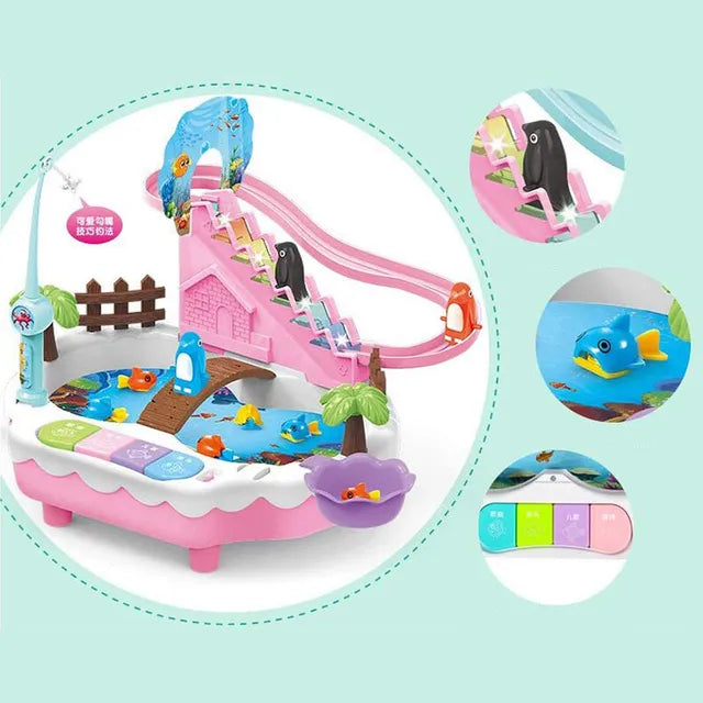Little Angel Penguin Slide & Fishing Game