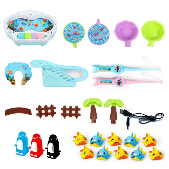 Little Angel Penguin Slide & Fishing Game
