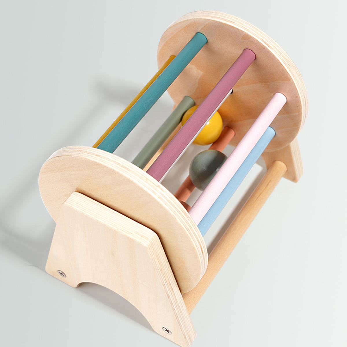 Montessori Infant wooden Rolling Drum Toy