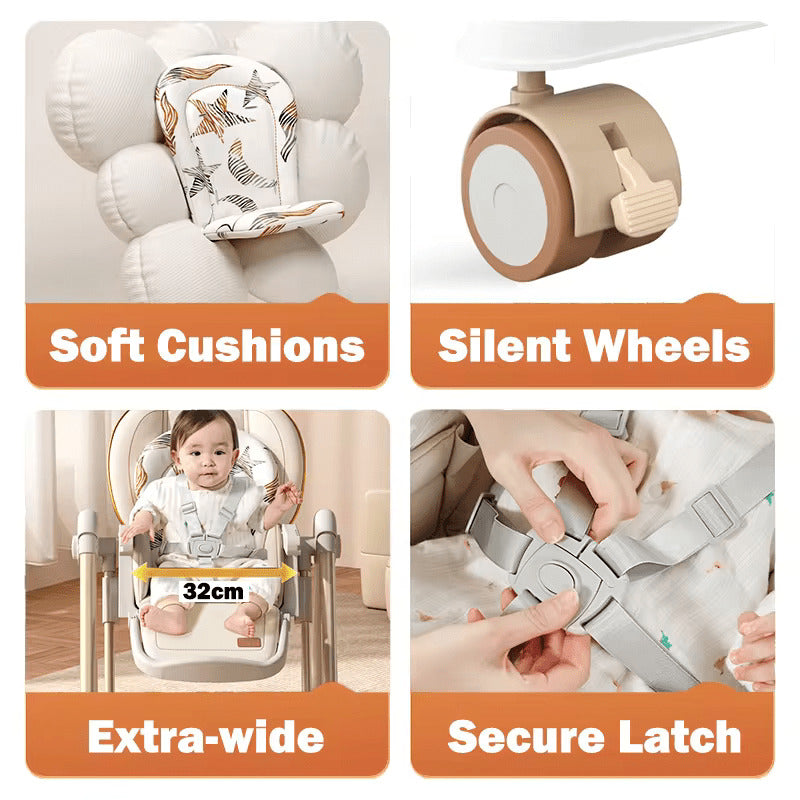 Multifunction 3-in-1 Foldable Baby High Chair