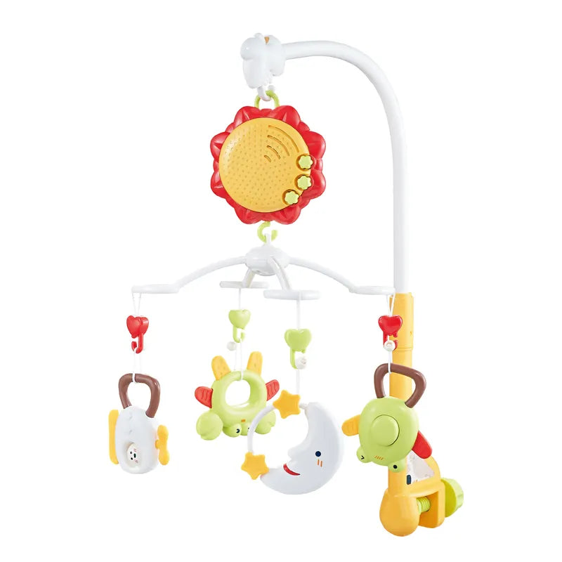 Ocean Toys Animal Hand Rattle Sensory Toy Musical Crib Mobile for Babies 0-24 Months, Flashing Lights & Music
