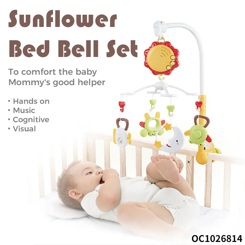 Ocean Toys Animal Hand Rattle Sensory Toy Musical Crib Mobile for Babies 0-24 Months, Flashing Lights & Music