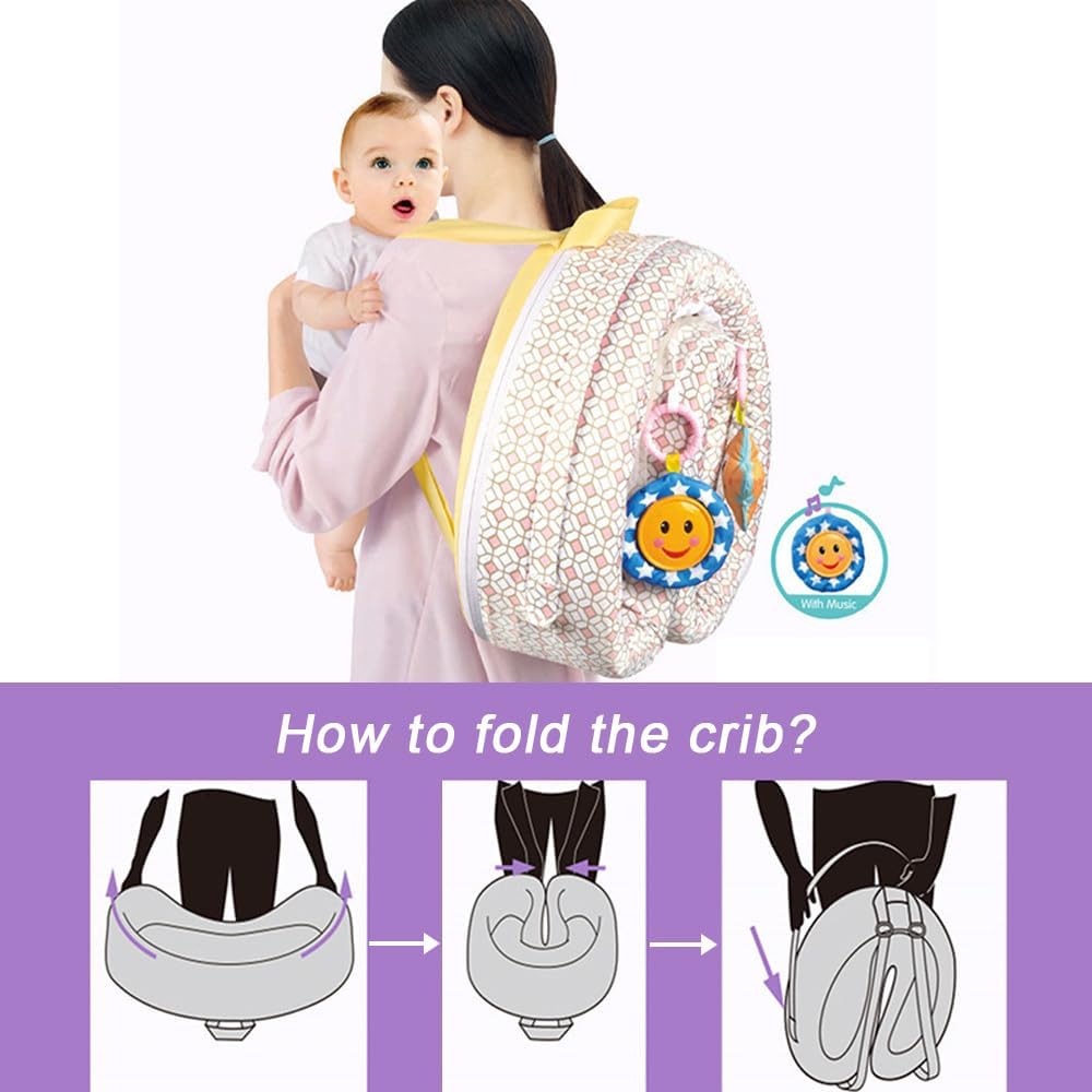 Portable Baby Bed with Mosquito Net, Foldable Infant Crib for Travel & Bedroom
