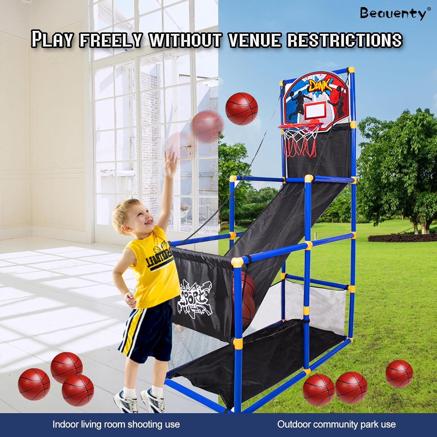 Portable Mini Indoor Basketball Hoop Stand Kids Training & Practice Game Toy
