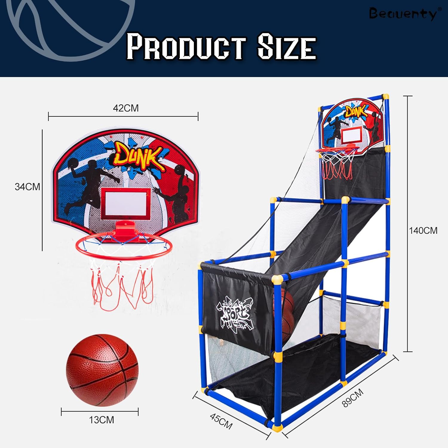Portable Mini Indoor Basketball Hoop Stand Kids Training & Practice Game Toy