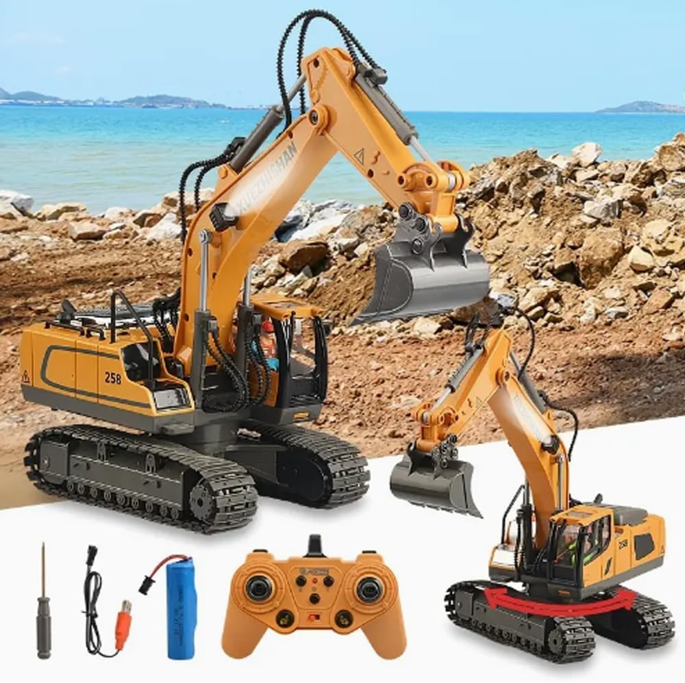 لعبة الحفريات RC - DIECAST Metal Construction Digger للأطفال