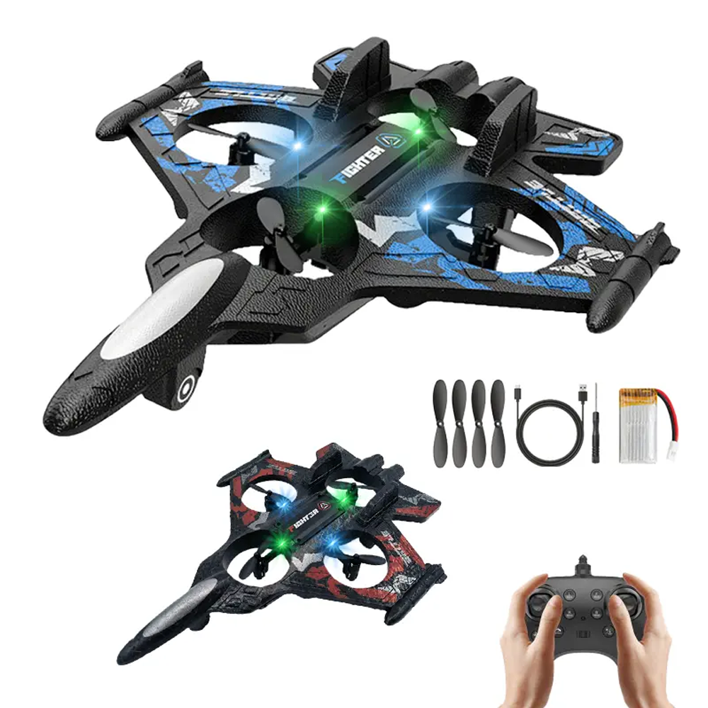 RC Jet Plane for Kids-Gyro 6 محاور ، تحوم تلقائية ، الأعمال المثيرة ثلاثية الأبعاد لمدة 5 سنوات + أزرق