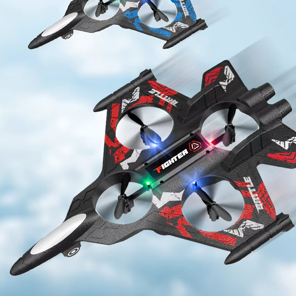 RC Jet Plane for Kids-Gyro 6 محاور ، تحوم تلقائية ، الأعمال المثيرة ثلاثية الأبعاد لمدة 5 سنوات + أزرق