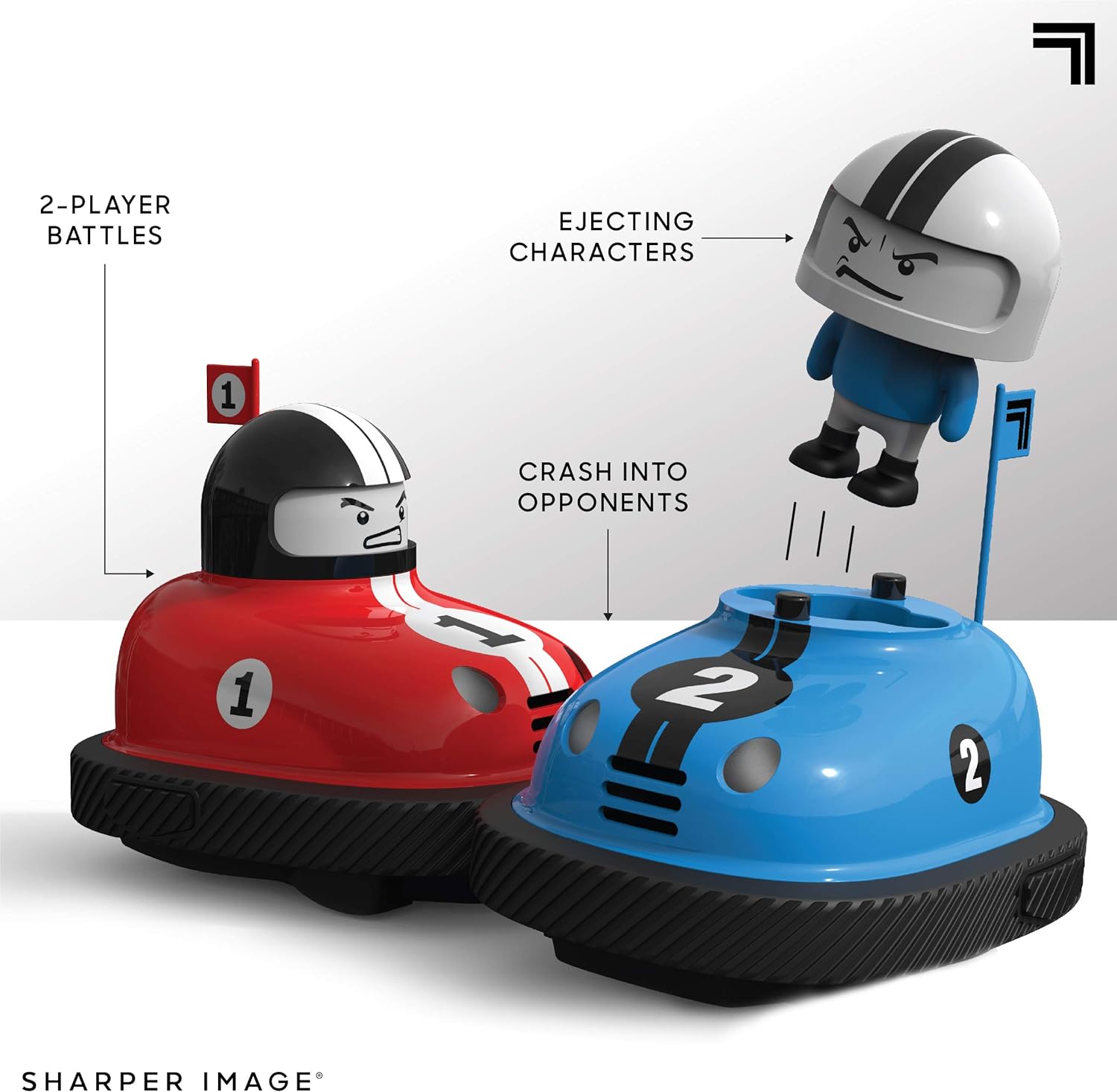 Rage RC Bumper Cars  Head to Head Battle with Ejector Action 2.4 GHz, Red and Blue, Ages 6 and Up