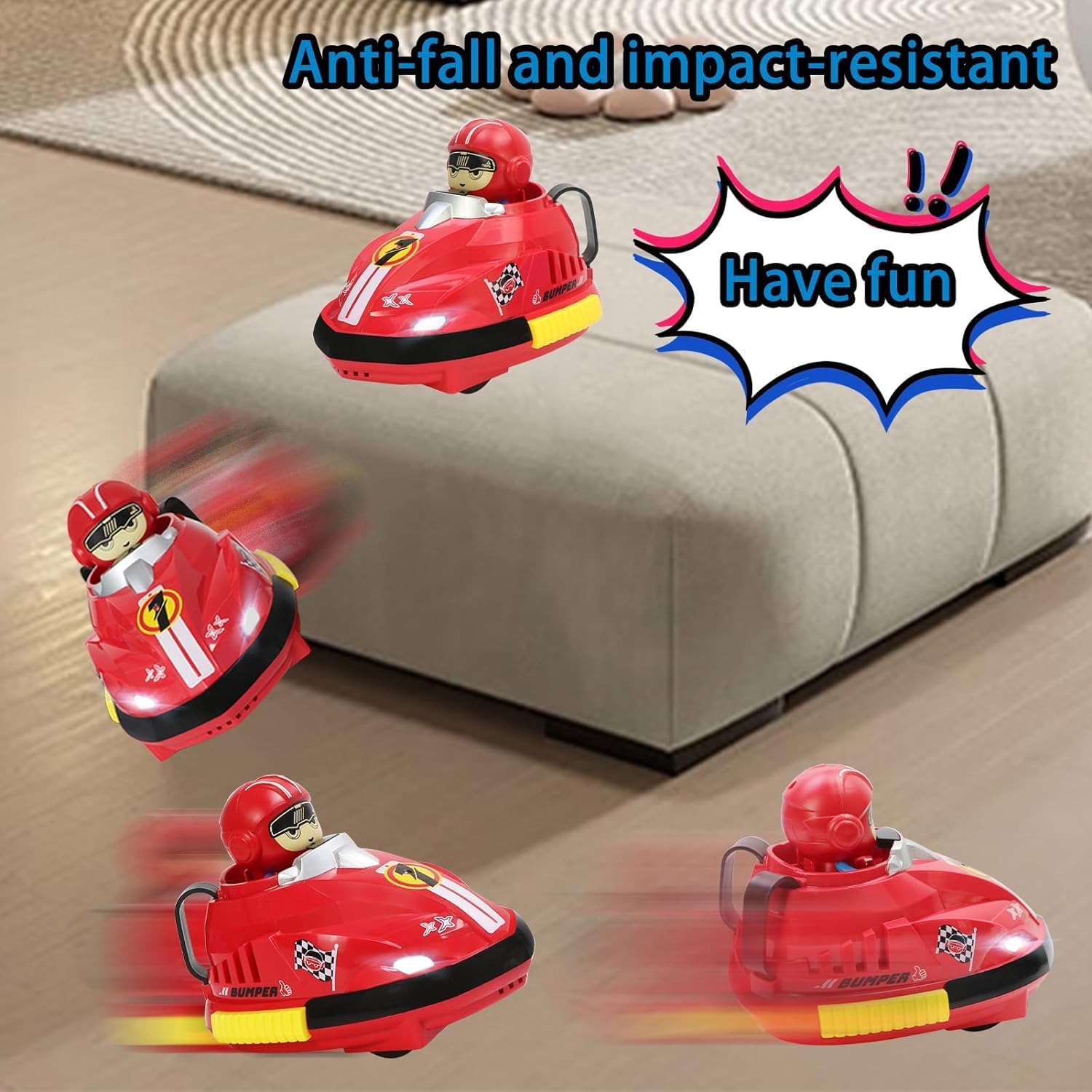 Rage RC Bumper Cars  Head to Head Battle with Ejector Action 2.4 GHz, Red and Blue, Ages 6 and Up