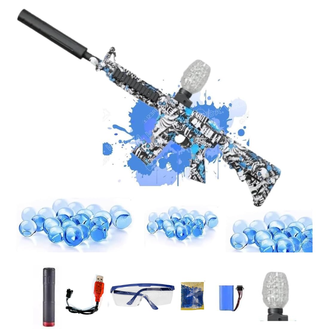 M416 Rifle Blaster Gun Toy with Rechargeable Battery & Safe Goggles Ideal Kids' Gift