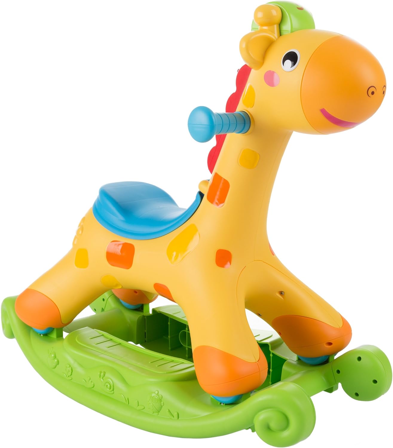 Rocking Giraffe 2-in-1 Ride-On Scoot Toy and Rocking with Music & Storage