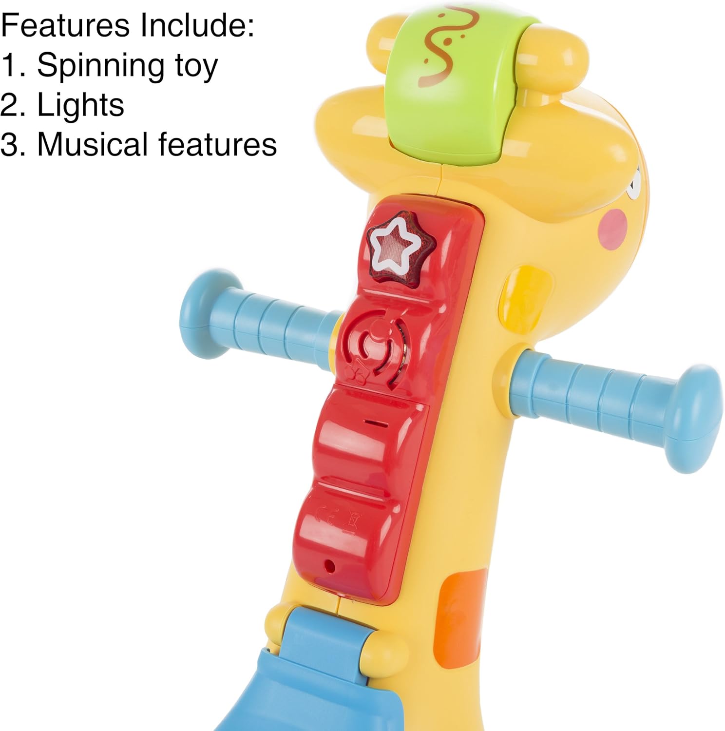 Rocking Giraffe 2-in-1 Ride-On Scoot Toy and Rocking with Music & Storage