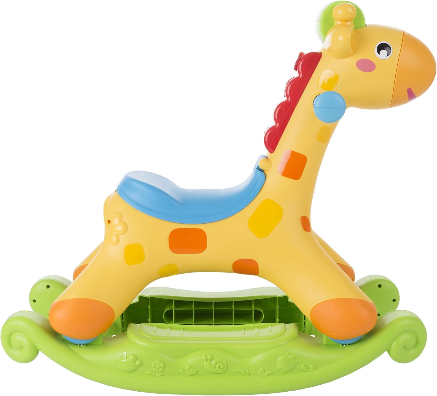 Rocking Giraffe 2-in-1 Ride-On Scoot Toy and Rocking with Music & Storage
