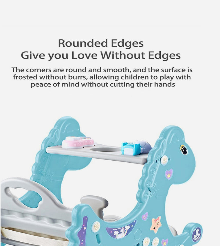 Rocking Horse with Wheel for kids 6 months Plus Blue