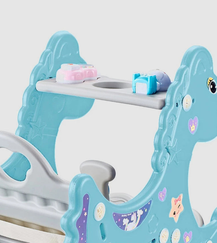 Rocking Horse with Wheel for kids 6 months Plus Blue