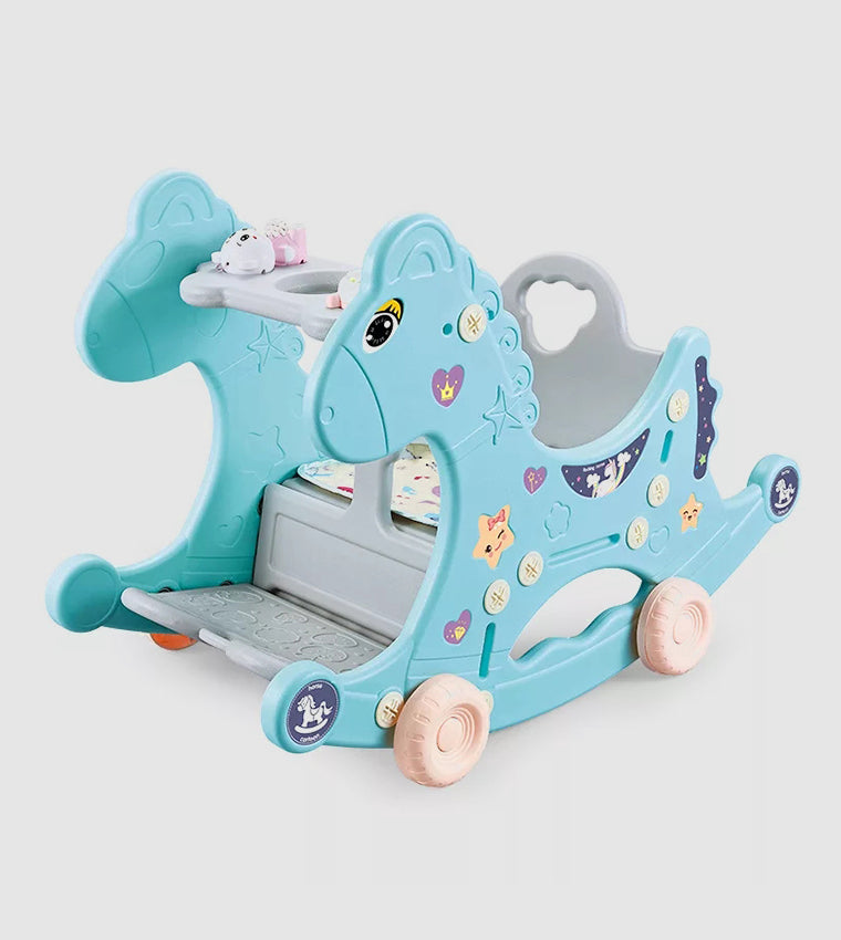 Rocking Horse with Wheel for kids 6 months Plus Blue