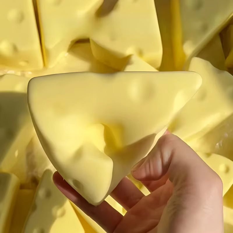 1 Pc Cheese Squishy Stress Relief Toy, Triangle Cheese Squeeze Toy with Real Cheese Scent, Soft Slow Rising Sensory Fidget Toy for Adults & Teens, Novelty Desk Toy & Gift