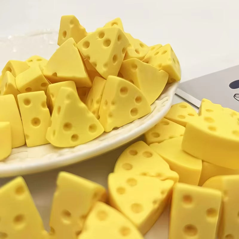 1 Pc Cheese Squishy Stress Relief Toy, Triangle Cheese Squeeze Toy with Real Cheese Scent, Soft Slow Rising Sensory Fidget Toy for Adults & Teens, Novelty Desk Toy & Gift