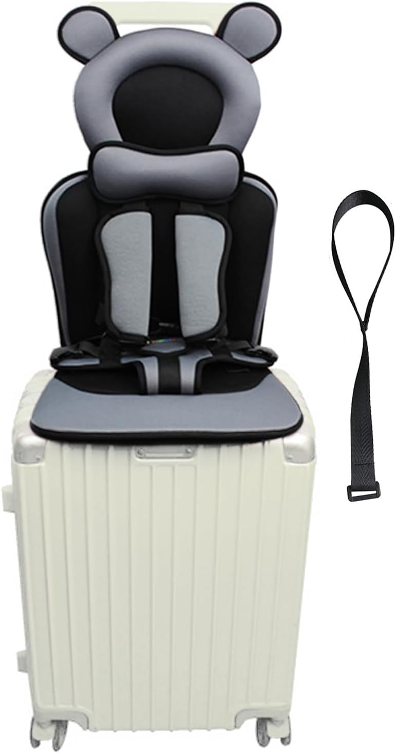 Saicheek Toddler Ride-On Travel Suitcase Baby Car Seat with Safety Rope & Travel Vest Blue