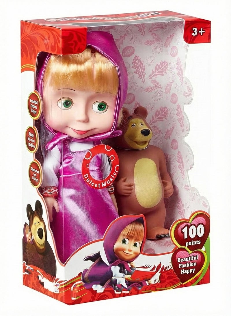 Sasa & Bear Musical Doll Set for Girls Sasha