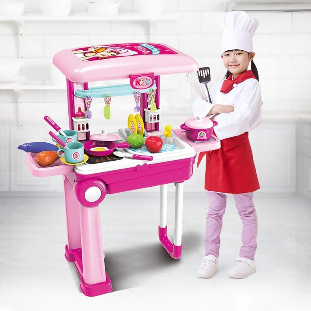 Smartcraft Little Chef Pretend Play Kitchen Set Pink Cooking Toy for Girls