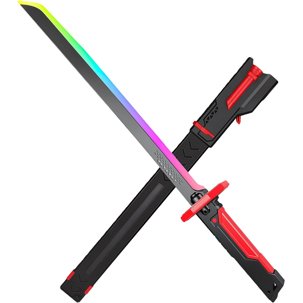 Sparkblade LED Plastic Sword with Smoke, Sparks & Sound, 7-Color Light Up Anime Katana 80 CM