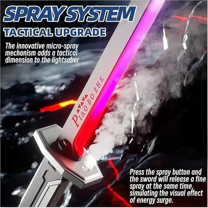 Sparkblade LED Plastic Sword with Smoke, Sparks & Sound, 7-Color Light Up Anime Katana 80 CM