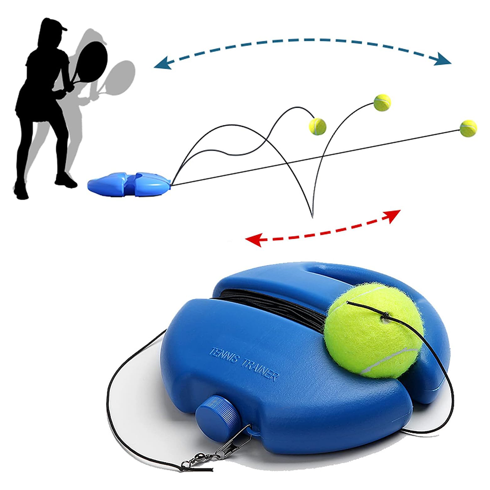 Tennis Rebound Trainer Solo Training Set for Beginners, Kids & Adults (Blue)