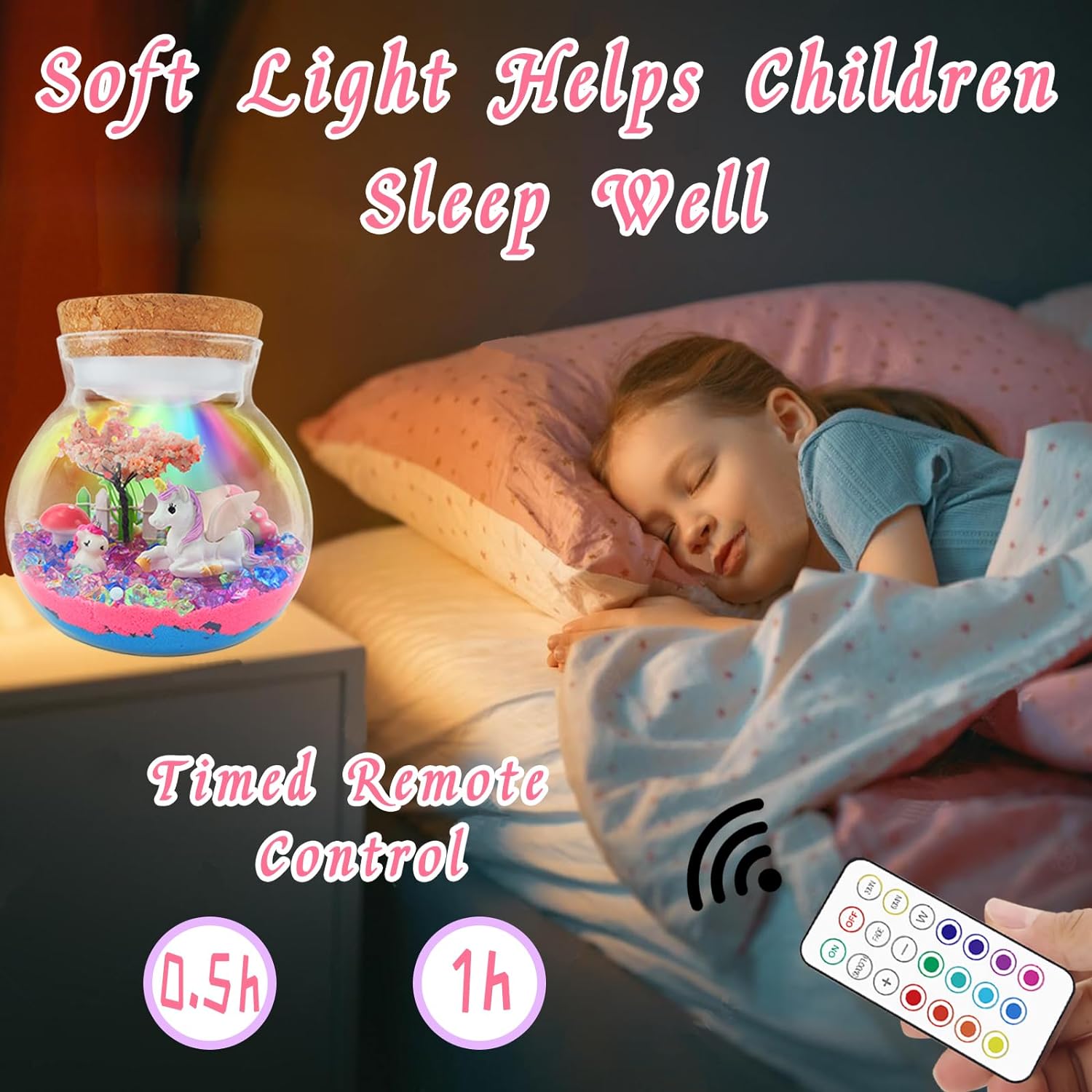 Unicorn Terrarium LED Craft Kit Perfect Birthday Gift for Girls Ages 4-10