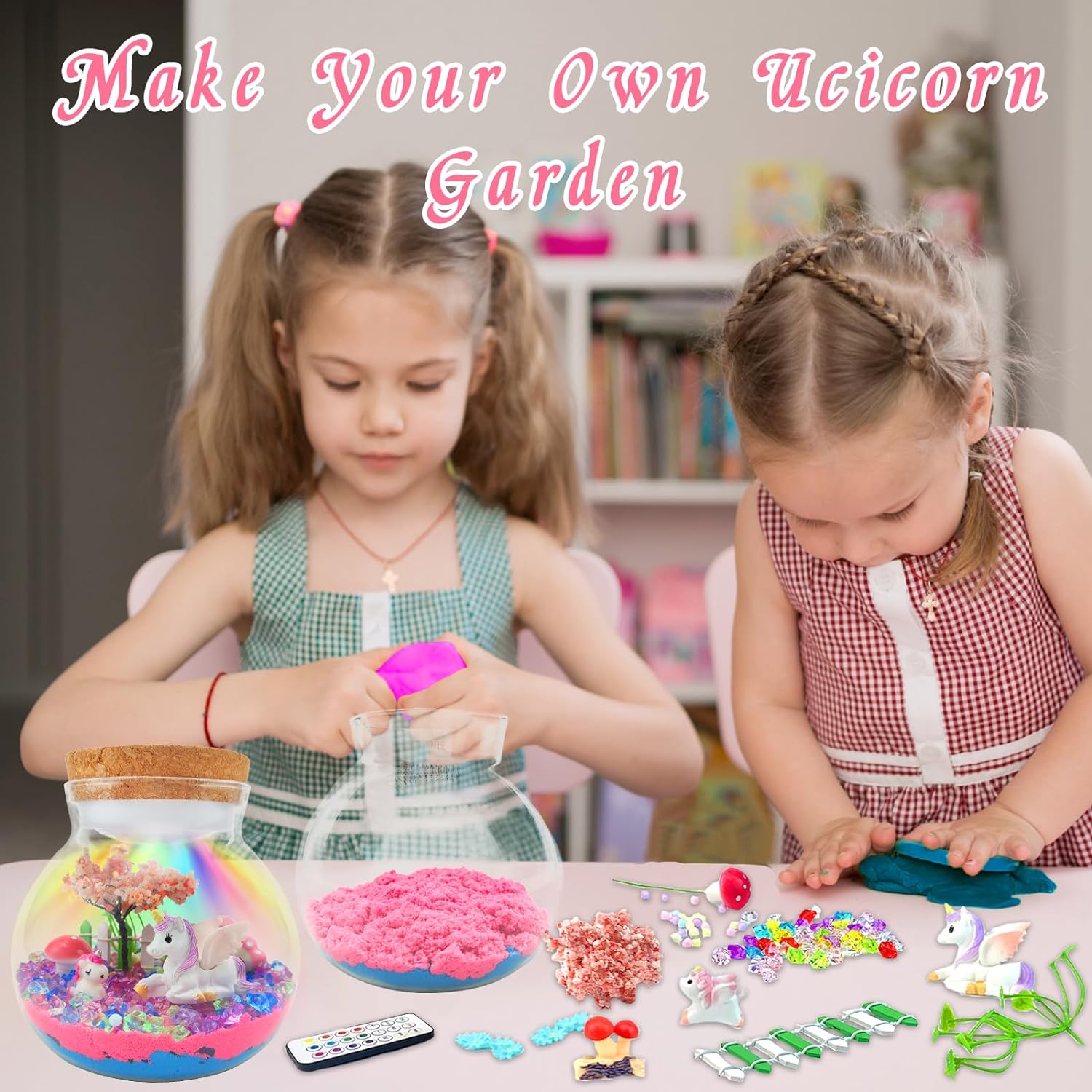 Unicorn Terrarium LED Craft Kit Perfect Birthday Gift for Girls Ages 4-10
