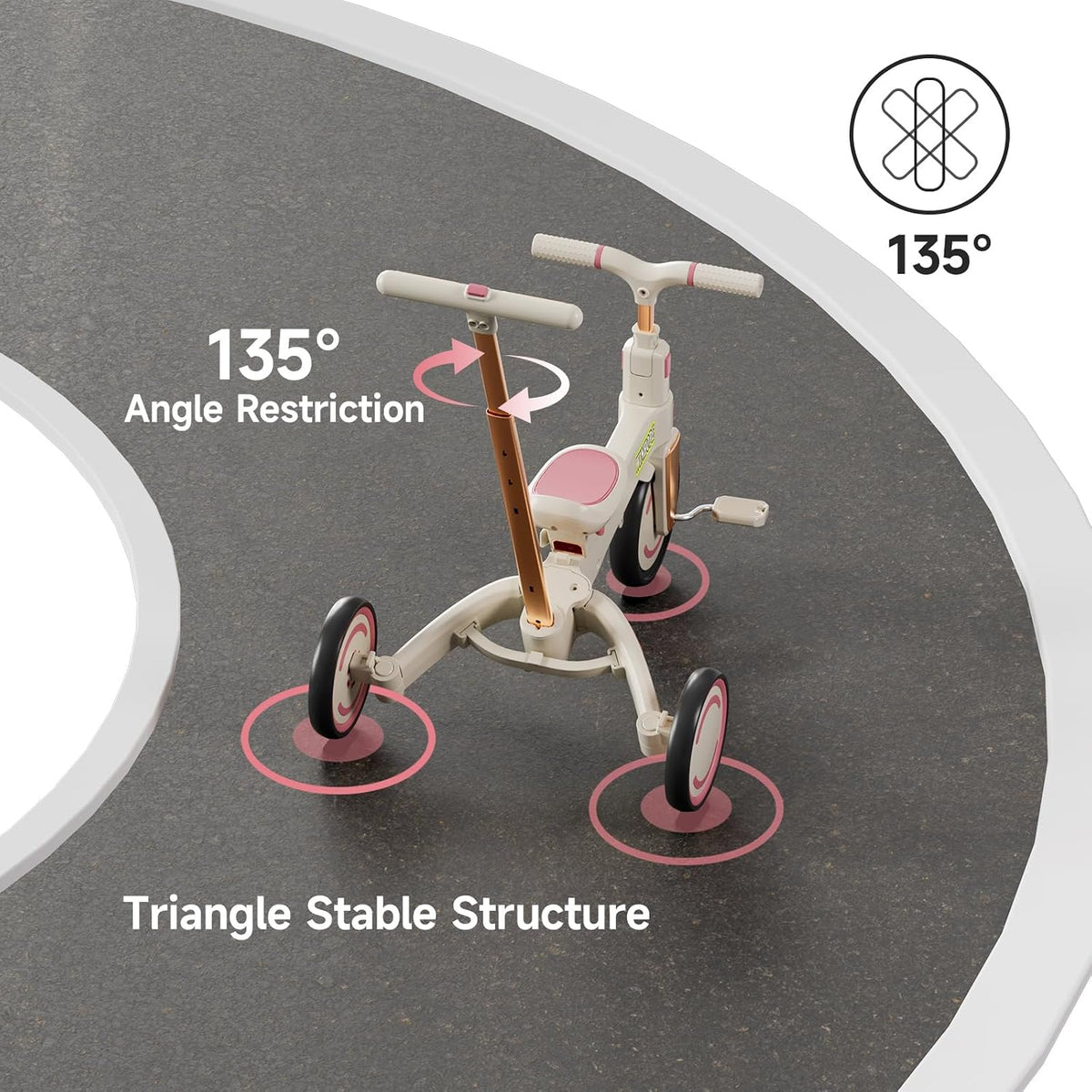 Winhope 9-in-1 Baby Tricycle with Push Handle & Canopy