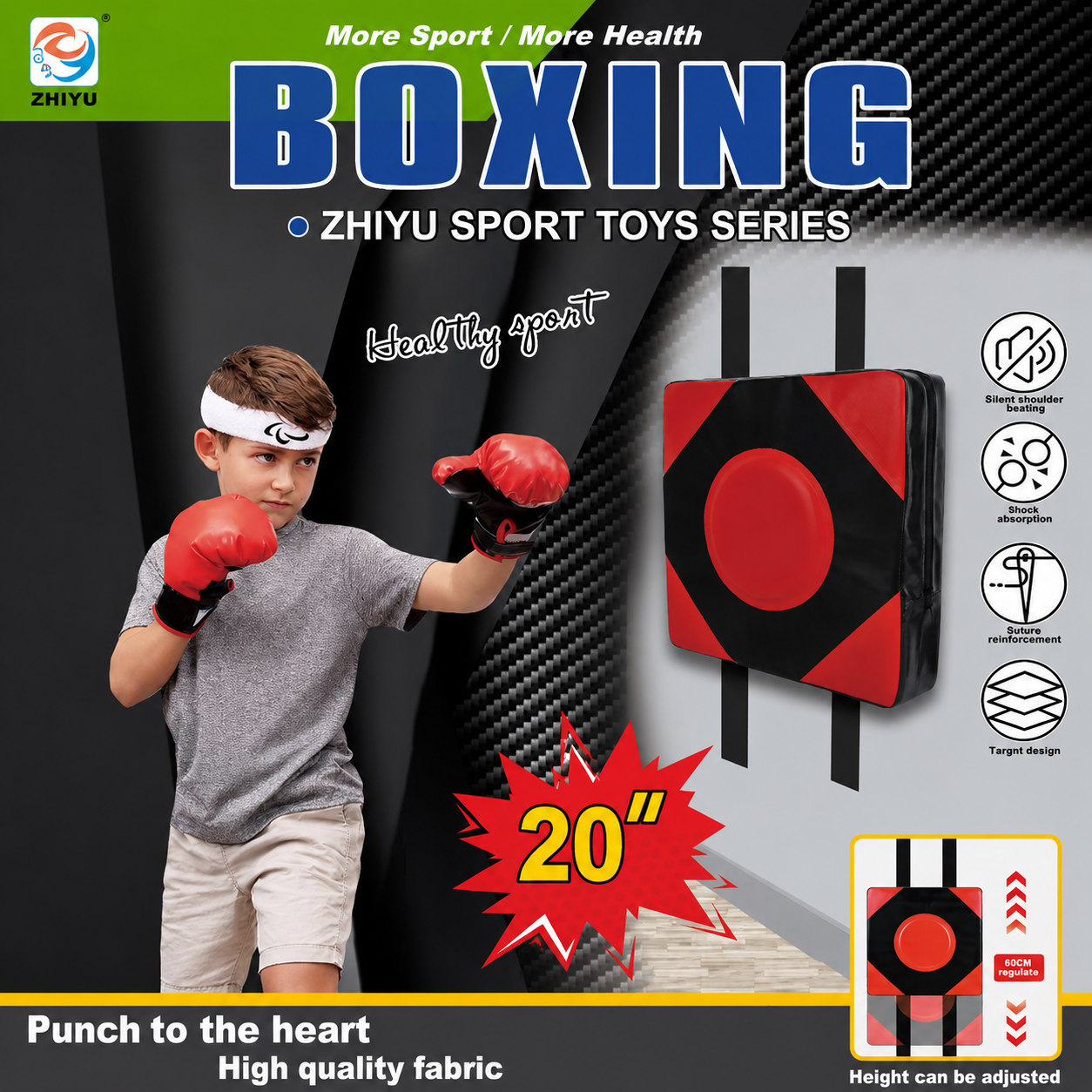 Stress Relief Indoor Sports Equipment Fitness Interactive Boxing Wall Target Game with Boxing Gloves