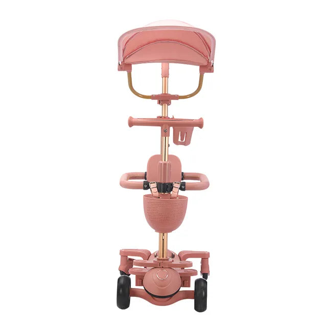 6-in-1 Kids Scooter with Push Handle, Tricycle for Toddlers with Canopy Black