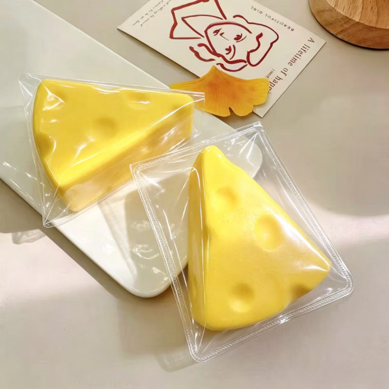 1 Pc Cheese Squishy Stress Relief Toy, Triangle Cheese Squeeze Toy with Real Cheese Scent, Soft Slow Rising Sensory Fidget Toy for Adults & Teens, Novelty Desk Toy & Gift