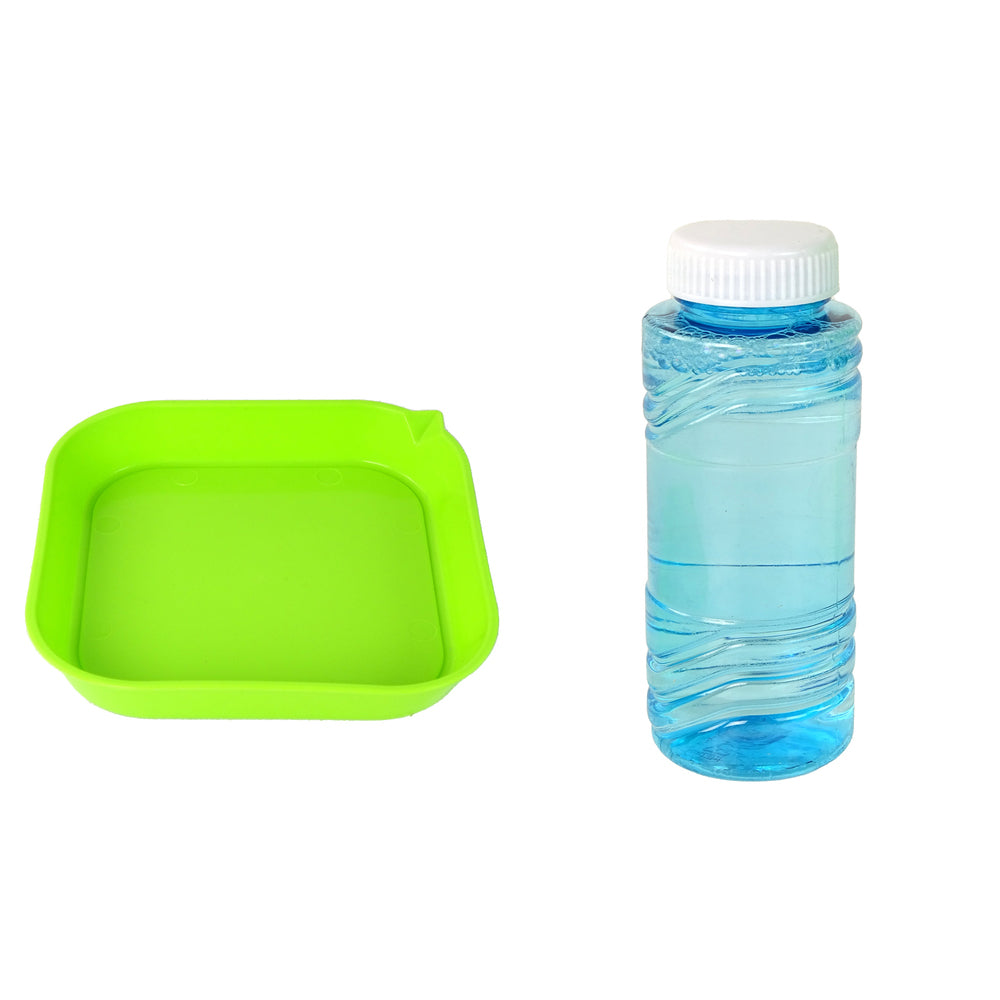 Green Soap Bubble Gun Fun Toy with Bubble Liquid and Container, for Kids 6+, Battery Powered, Portable